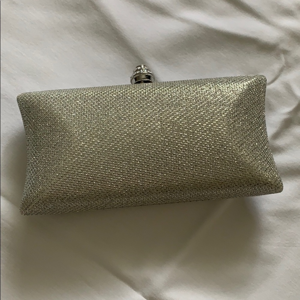 Silver Sparkly Prom Clutch